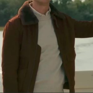 Topher Grace Inspired The Waterfront Brown Shearling Jacket