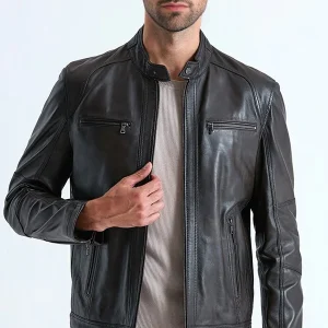 Austin Black Biker Leather Jacket