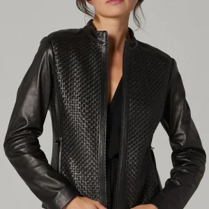 Austin Black stylish Design Leather Jacket For Women