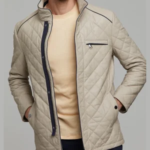 Beige Cambridge Stylish Leather Jacket