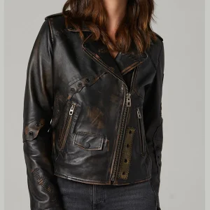 Bronze Icon Leather Jacket For Women