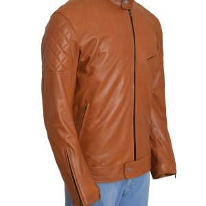 BROWN BIKER FASHIONABLE MEN’S JACKET