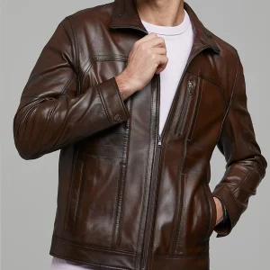 Bruno Brown Stylish Men's Leather Jacket