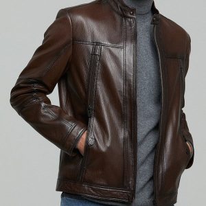 Butler Men's Brown Leather Jacket With New Style