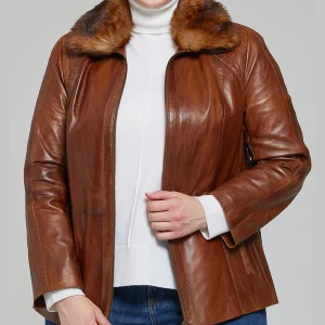 Camel Samantha Women Leather Jacket