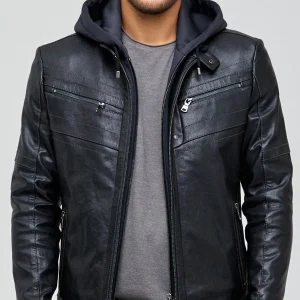 Detroit Men's Distressed Black Leather Jacket