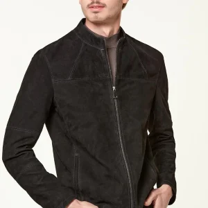 Kansas Men's Black Suede Leather Jacket