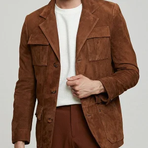 Kevin Brown Suede Leather Jacket For Men