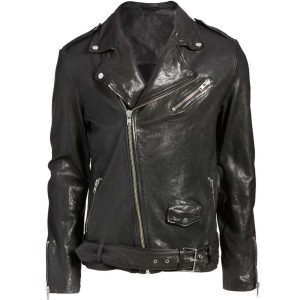 Mens Black Leather Motorcycle Jacket