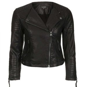 Black Women's Leather Motorcycle Jacket