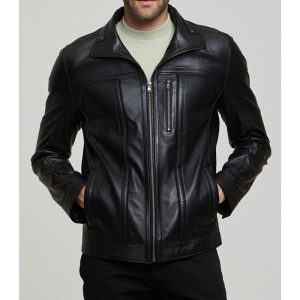 Men's Biker Black Leather Jacket