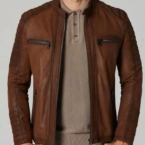 Men's Dali Brown Leather Jacket