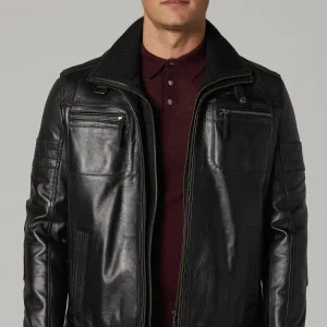 Men's Ebony Black Leather Jacket