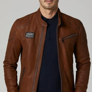 Rouge Motorcycle Brown Leather Jacket