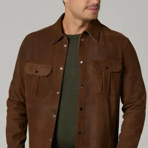 Sepia Dark Brown Suede Leather Jacket