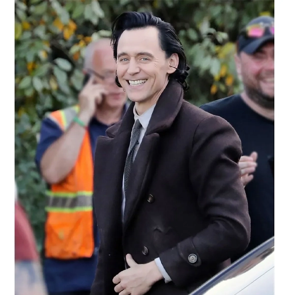 Loki Season 2 Tom Hiddleston Brown Wool Peacoat - Image 2