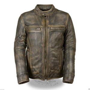 Cafe Racer Triple Stitch leather jacket
