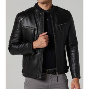 X Men's Black Bosh Leather Jacket