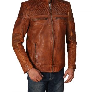 Brown Vintage Cafe Racer Leather Jacket For New Season