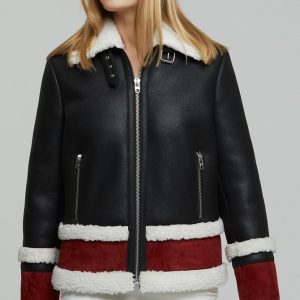 Daisy Black Leather Jacket For Women's